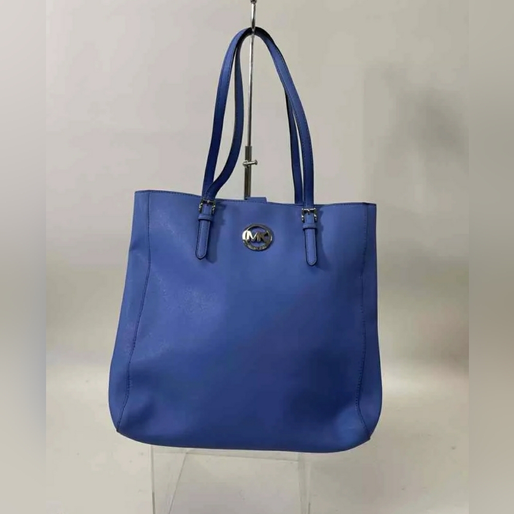 Michael Kors MK Designer Jet Set Large Blue Travel tote Purse Handbag